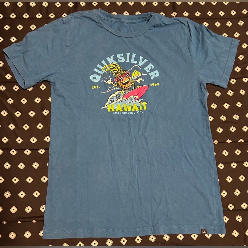Quicksilver Blue Short Sleeve Tee Classic Cotton Comfort-size M